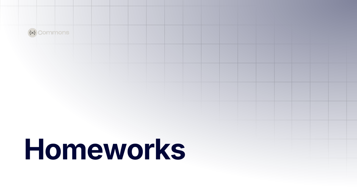 Homeworks | Trainings