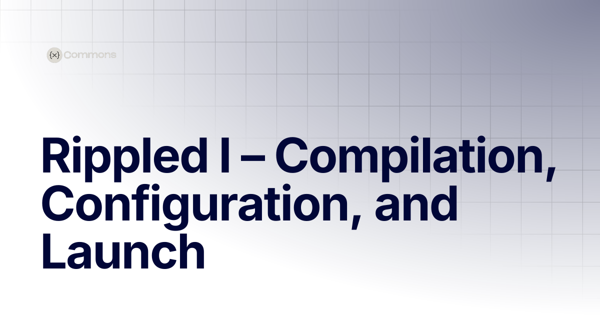 Rippled I – Compilation, Configuration, and Launch | Trainings